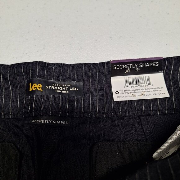 Lee Straight Leg Pants Regular Fit Business Soft Women 10 Secretly Shape Perfect - Picture 4 of 8